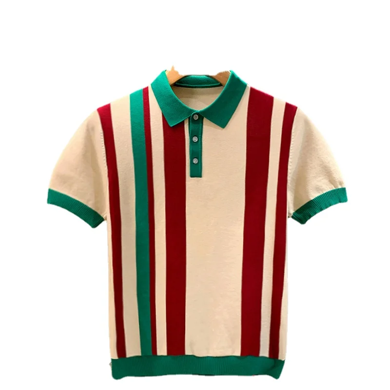 

2023 Summer Men's Short Sleeve Top Outdoor Sports Golf Threaded Casual T-Shirt