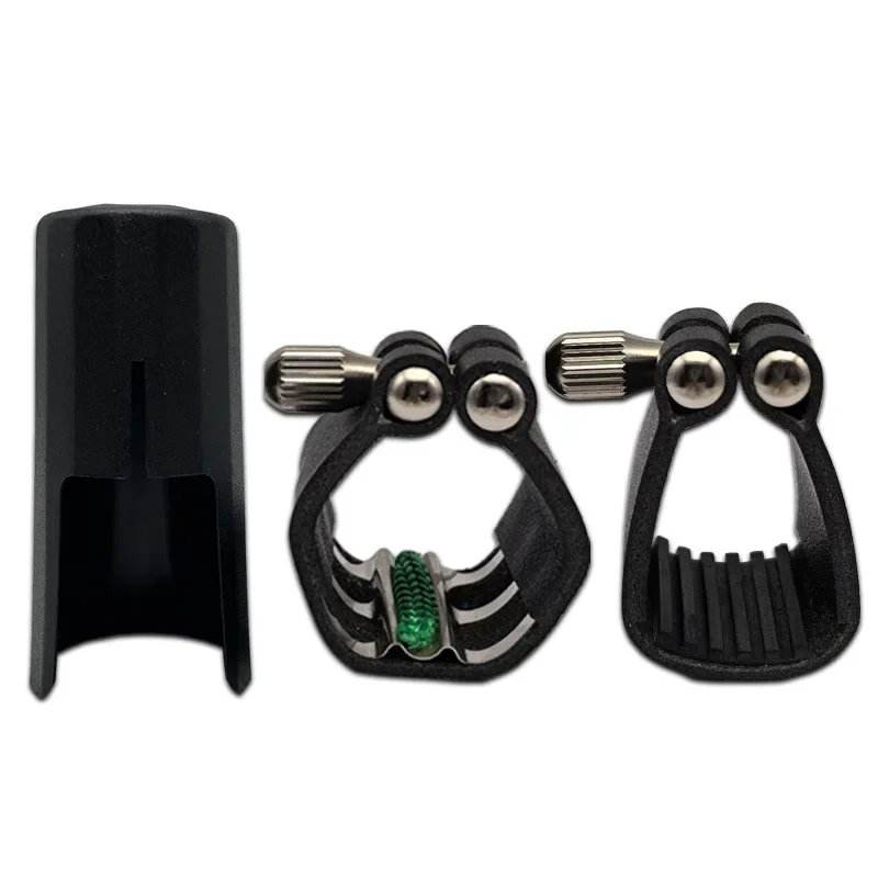 Saxophone Mouthpiece Ligature Fastener Clip Alto Tenor Soprano Sax Leather Cover Clamp ABS Cap Woodwind Instrument Accessories