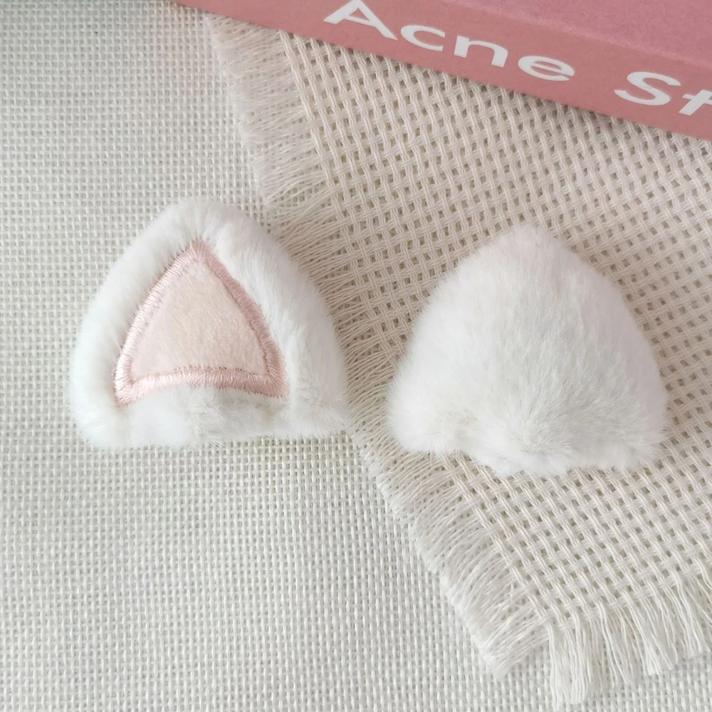 12 יחידות / הרבה אוזני חתול מפוליאסטר פרווה לאפליקציות לשיער DIY, אביזרי קליפ ראש, כובעים, תיקונים דקורטיביים לבגדים