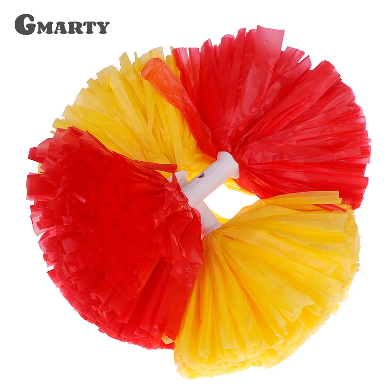 Colorful Matte Cheerleading Pom Poms With Handle Big Cheer Balls Hand Dance Pompoms Accessories For Women Girl Kids