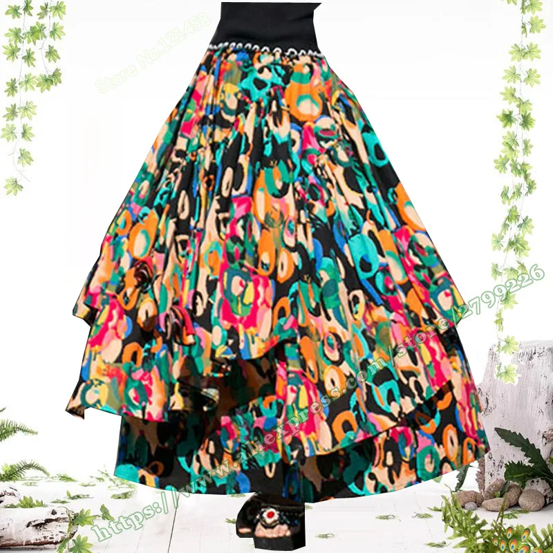 2023-autumn-and-winter-new-women's-printed-cotton-and-hemp-pleated-asymmetrical-maxi-long-female-skirt-harajuku-with-irregular