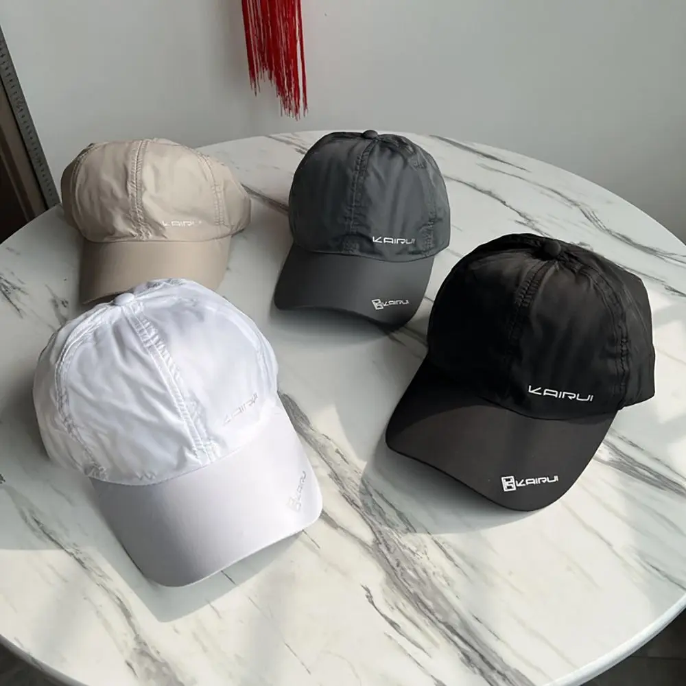 

Polyeste Quick Dry Hat Breathable Solid Color Adjustable Baseball Cap UV Protection Women