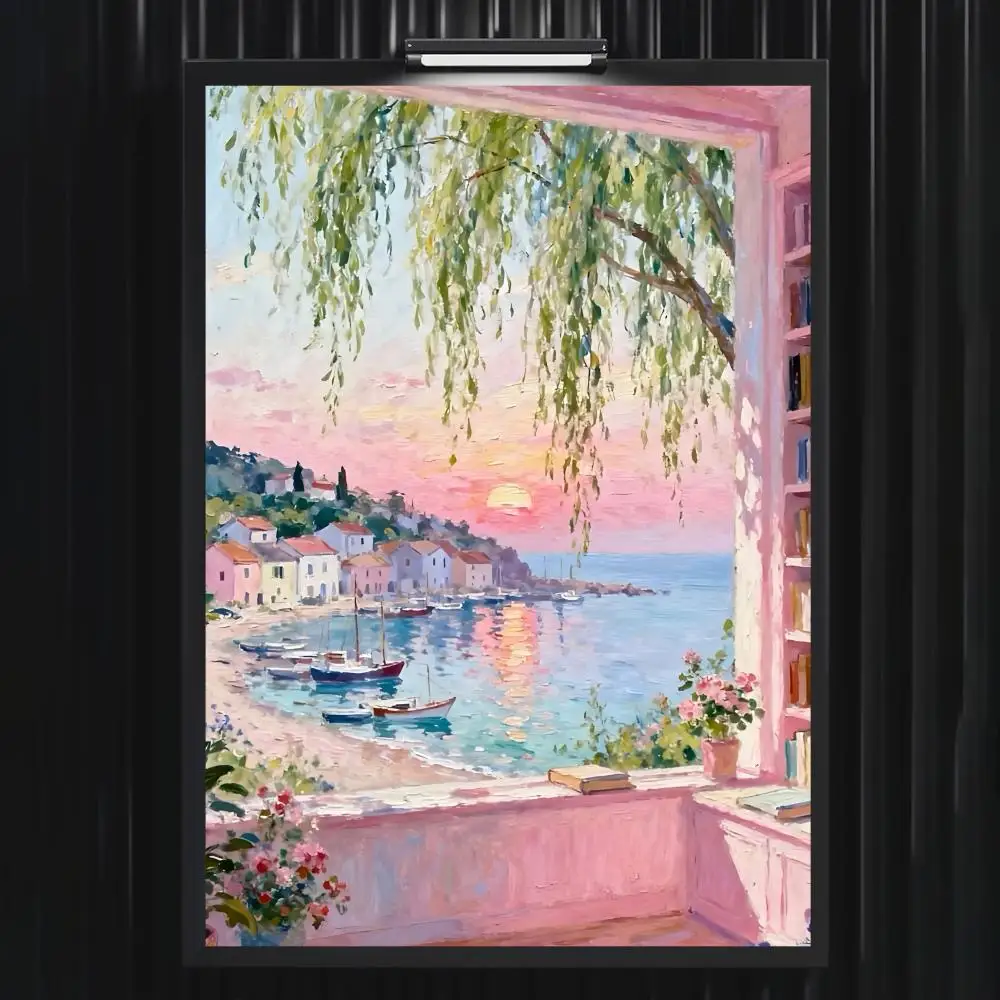 Nordic Window Ins Warm Poster Home Living Bed Room Bar Hallway Sticky Wall Art Printing Waterproof Aesthetic Decor – Detail 6