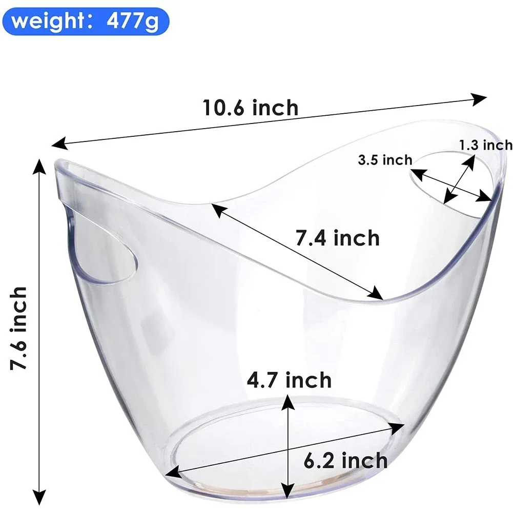 4L Plastic Ice Bucket for Drinks and Parties Perfect for Wine Champagne Mimosa Cocktail Bar Outdoor Picnic Fruit Storage Basket ice bucket