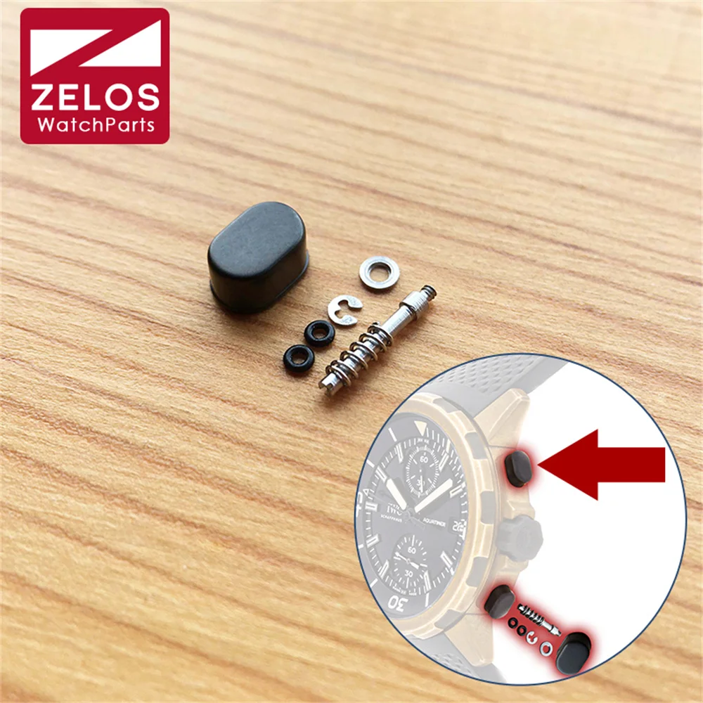 Nero Opaco Orologio Pusher Per Iwc Aquatimer Cronografo Orologio Pulsante Parti