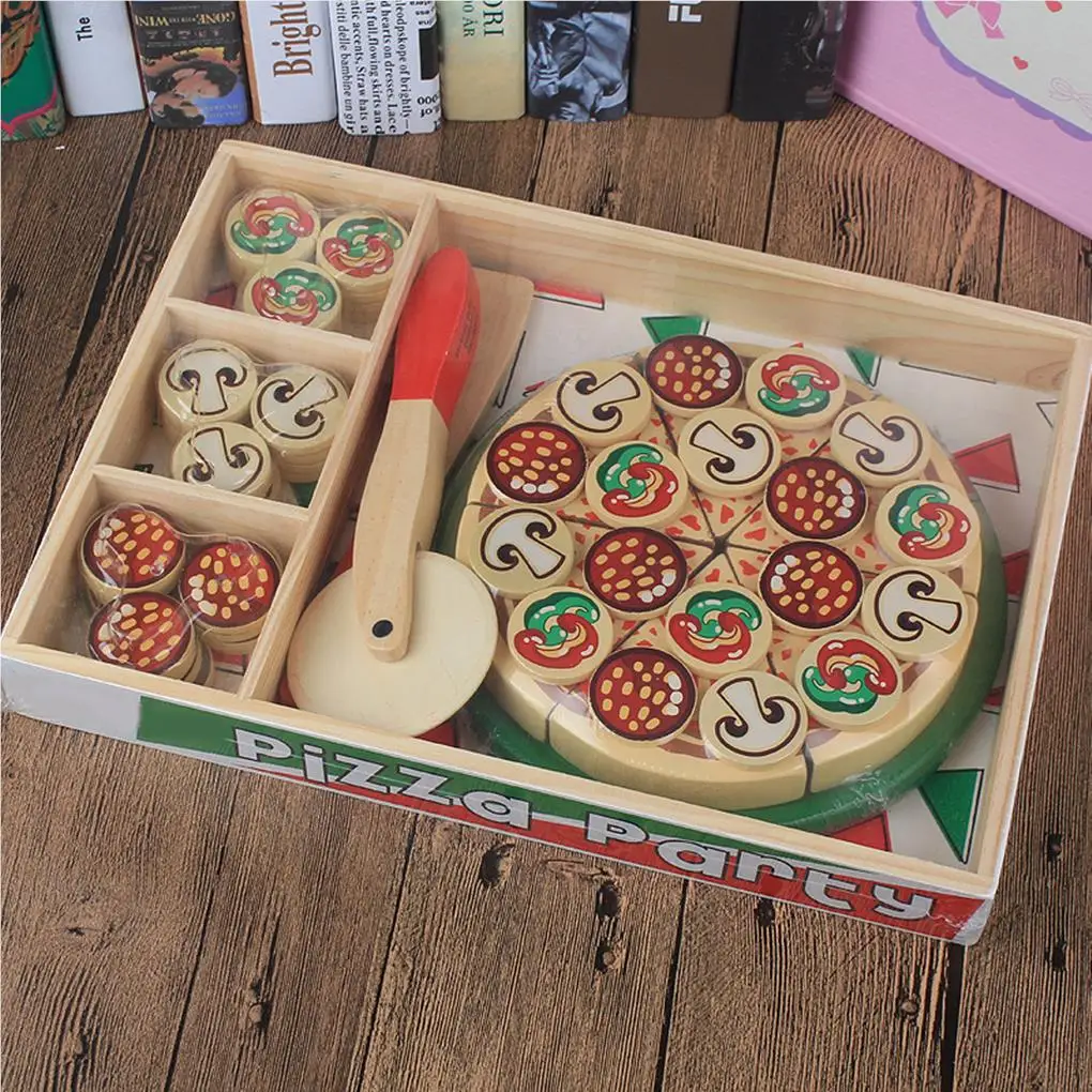 Wooden Pizza Toy Pizza Play Food Set Kids Set