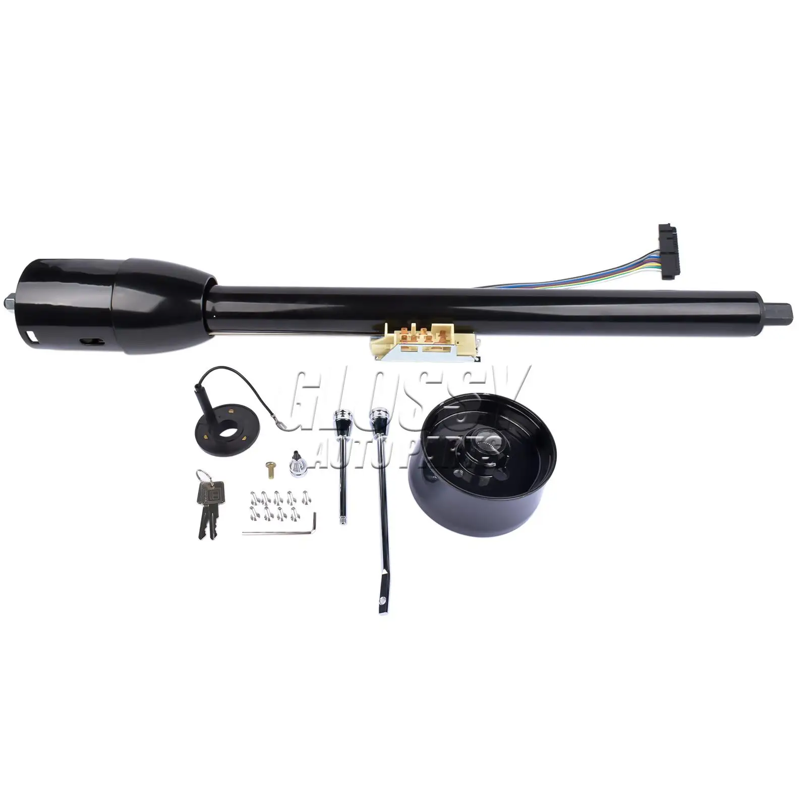 

AP03 New Black 32" Tilt Steering Column Manual Floor Shift with Key and Adapter