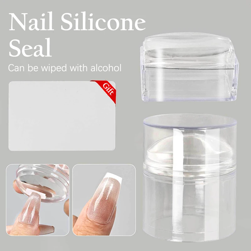 French Manicure Nail Art Stamping Plates Kit Stamp Polish Stencil Template with Stamper & Scraper, DIY Manicure Design Accessory