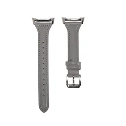 Slim Leather Strap for Women - Elegant Band for Galaxy Smartwatches (Gray)