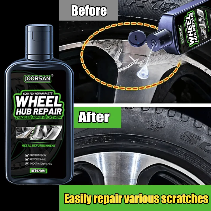 Lorsan 100ml Wheel Hub Repair Paste Professional Scratch Repair & Shine Restoration for Alloy Wheels Includes Premium Sponge