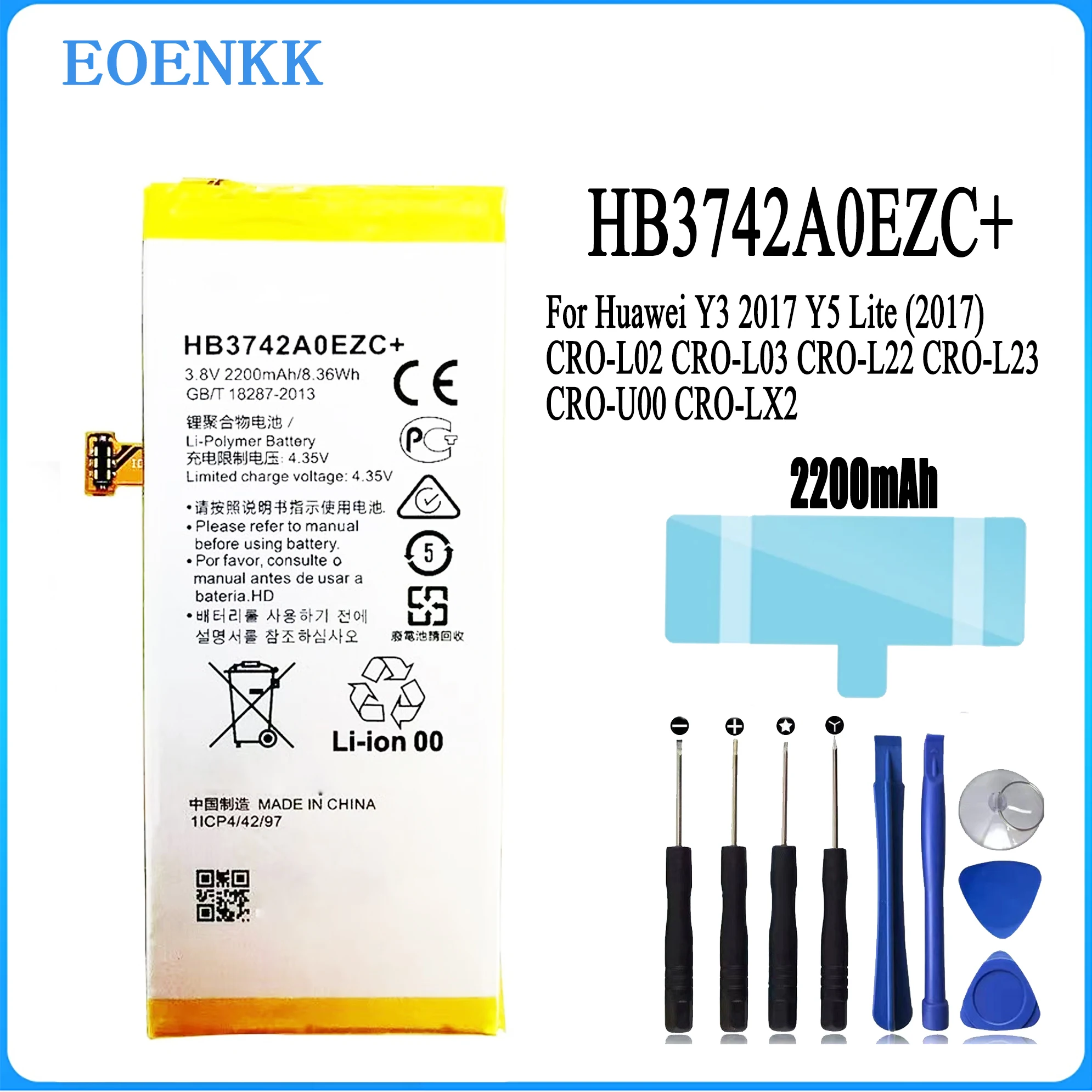 

HB3742A0EZC+ Battery For Huawei Y3 2017 Y5 Lite (2017) CRO-L02 CRO-L03 CRO-L22 CRO-L23 CRO-U00 CRO-LX2 Original Capacity Mobile