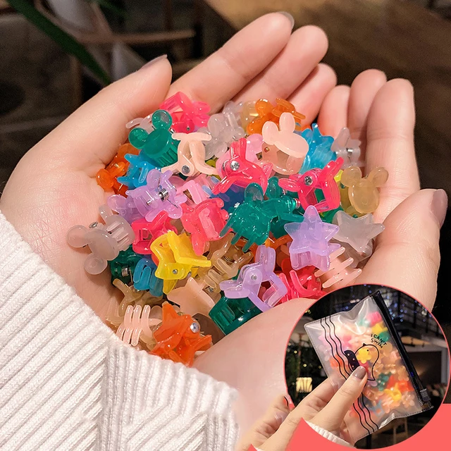 10 pcs Children's Headband Headwear Heart Hair Korean Version Cartoon Girl Rubber Band Sweet Cute Hair Tie Hair Accessories 50 pcs Mixcolor