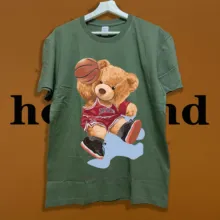 

Holifend Fashion Brand 100% Pure Cotton T Shirt Cool Bear Never Give Up Short Sleeve Clothes For Men Women Top Tees Male