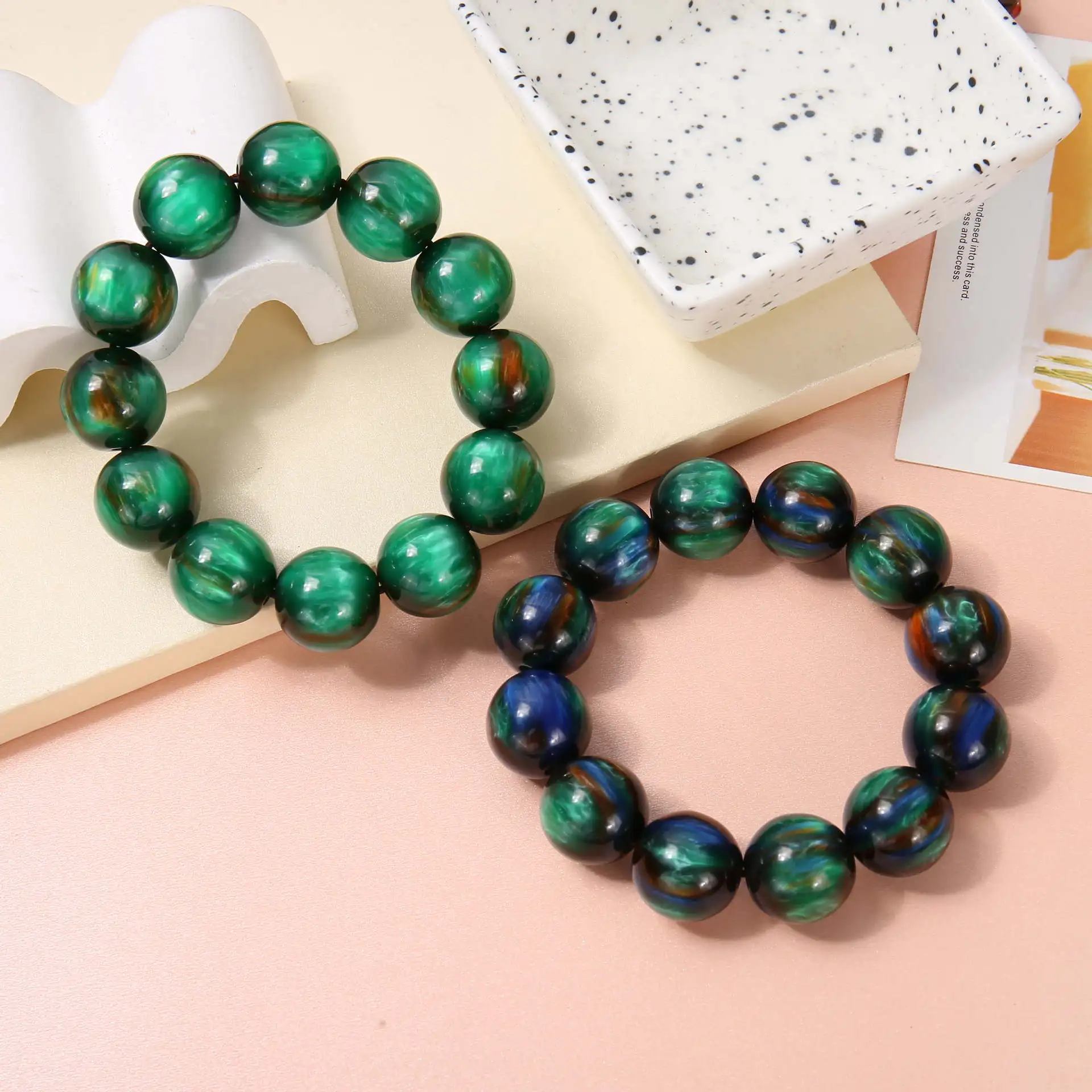 Tohuu Stone Bracelet Modern Handmade Stylish Crystal Beaded Bracelet Wax  Wire Beaded Bracelets Malachite ite Combination Bracelet Confidence  Meaning calm 