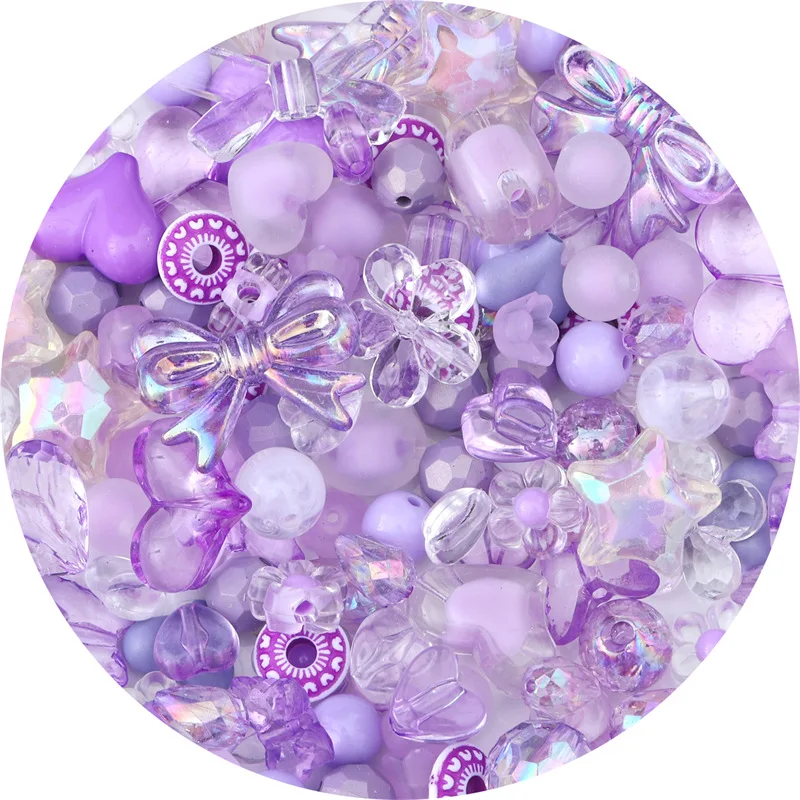 Vintage Baroque Acrylic Beads in Spring Colors for Children's DIY Jewelry Crafts