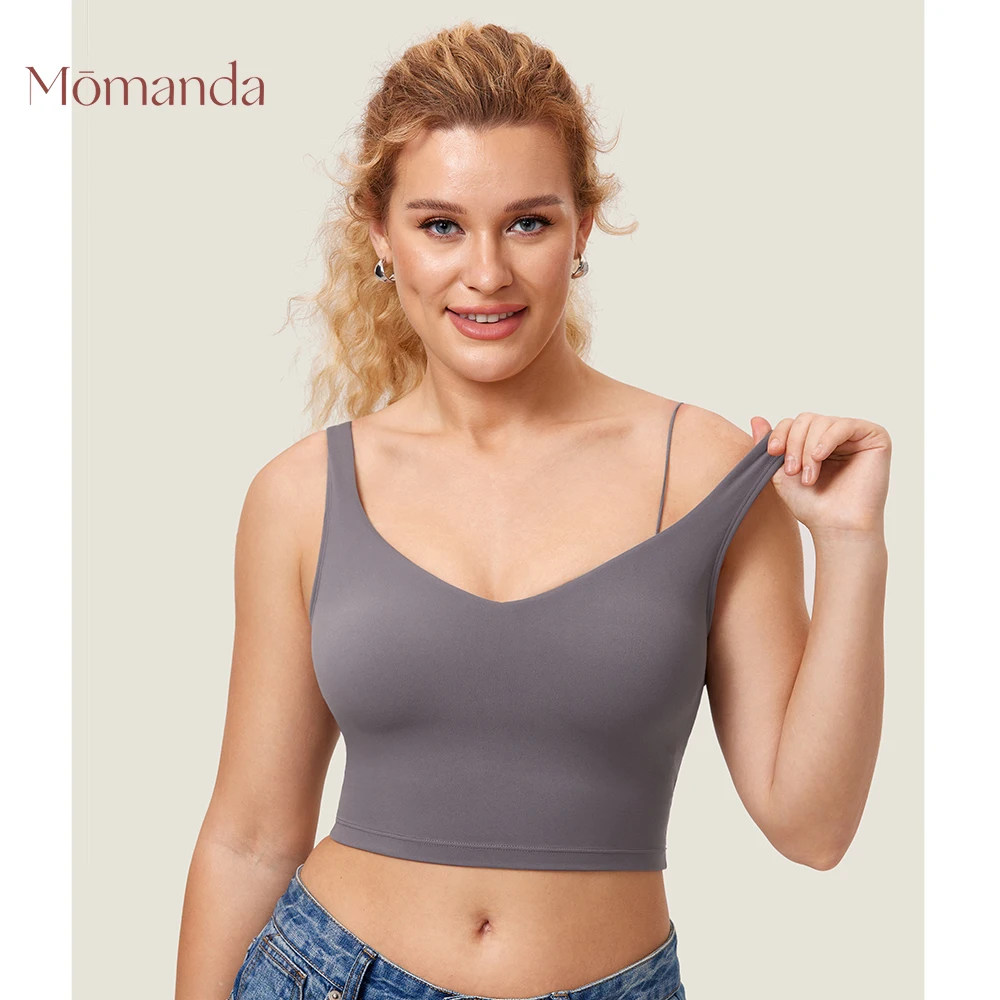 Momanda Cozzifree™ Nursing Tank Top V Neck Sports Tank with Built in Bra Padded Breastfeeding Sleeveless Crop Tops Yoga XXS-XXL gratlin nursing tank top v neck sports tank with built in bra padded breastfeeding sleeveless crop tops yoga xxs s m l xl xxl