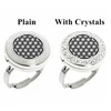 Flower of Life Stainless Steel 20mm Diffuser Locket Finger Ring Resizable Essential Oils Aromatherapy Ring Free 10Pads Dropship 1
