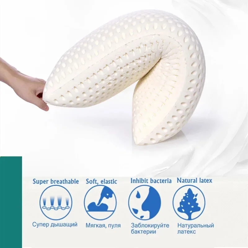 

100% Pure Natural Latex Pillow for Neck Pain Relieve Sleep Orthopedic Pillows Comfortable Breathable Cervical Health Care Pillow