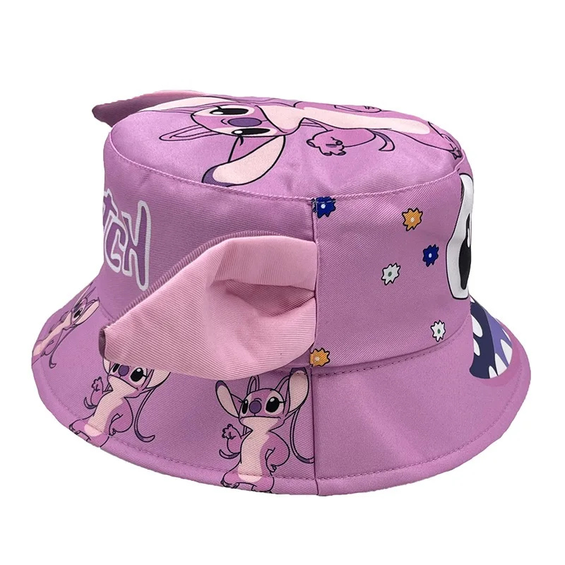 Hot Sale Unisex Children's Stitch Angel Cartoon Bucket Hat Cute Outdoor Sun Protection Fisherman Cap For Kids