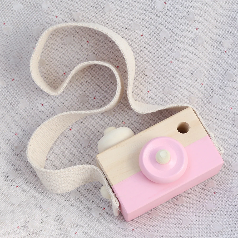 Cute Baby Toys Mini Hanging Wooden Camera Photography Toys for Kids