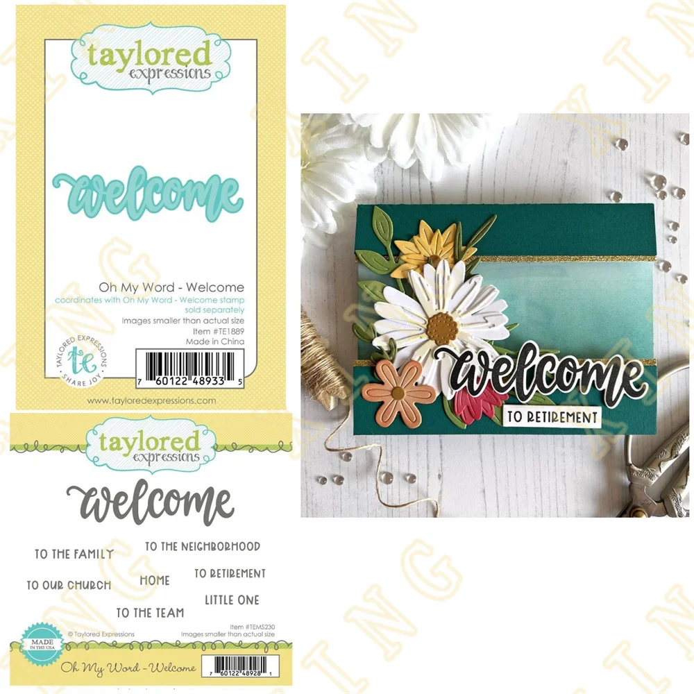 

Metal Cutting Dies Scrapbook Diary Decoration Stencil Embossing Template DIY Greeting Card Handmade 2023 New Arrival Welcome