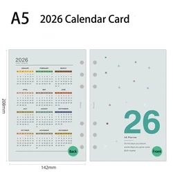 Elegant 6 - Hole Loose Leaf Journal Planner - Premium Calendar Accessories & Office Stationery Supplies (A5 2026)