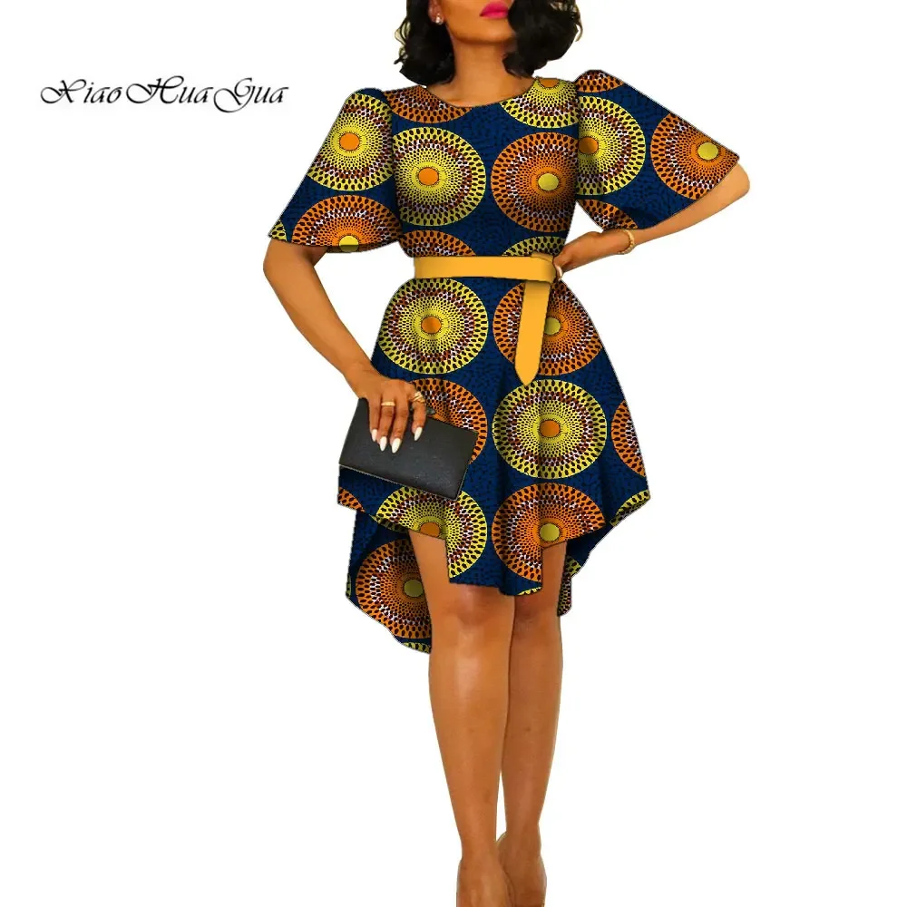 African Dresses for Women Party Wedding African Print Dashiki Dress Knee Length Puff Sleeve African Dresses for Women Wy9919 women african dress multi layer flare sleeve african print dresses bazin riche african dashiki dress robe africaine femme wy8119