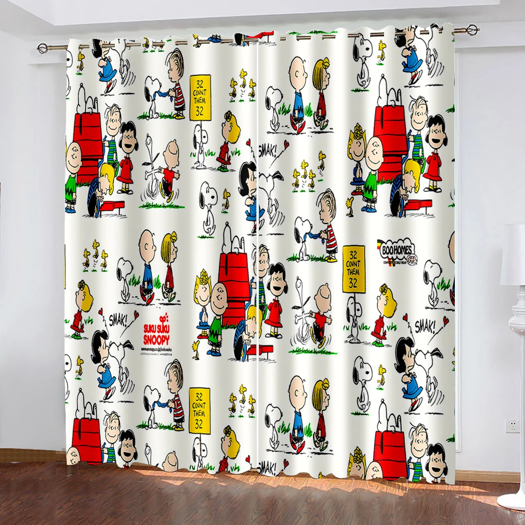 

Cute Cartoon Print Curtains, Rod Pocket Curtains, Children's Room, Bedroom, Kitchen, Living Room And Study Room Home Decoration