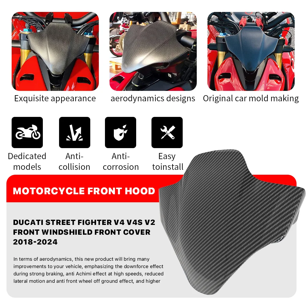 Motorcycle Front Windshield Windshield Fairing Front Cover Spoiler For Ducati Street Fighter V4 V2 V4S
