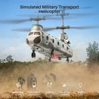 SYMA RC Helicopter Toy, Remote Control Helicopter Q21 Aircraft with Altitude Hold, One Key Take Off/Landing, CH-47 Chinook Toys 1