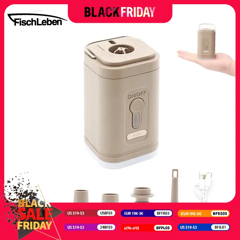 Rechargeable Air Pump Camping Mattress Wireless Inflator Portable Air Cushion Inflator Hiking Air Cushion Inflator/Deflator Pump