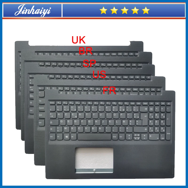 Tastiera Della Copertura Superiore Del Laptop Per Lenovo Ideapad V15-Iil V15-Igl V15-Ada V15-Ikb Iwl Palm Rest Shell Case Us Sp Fr Br Keyboard