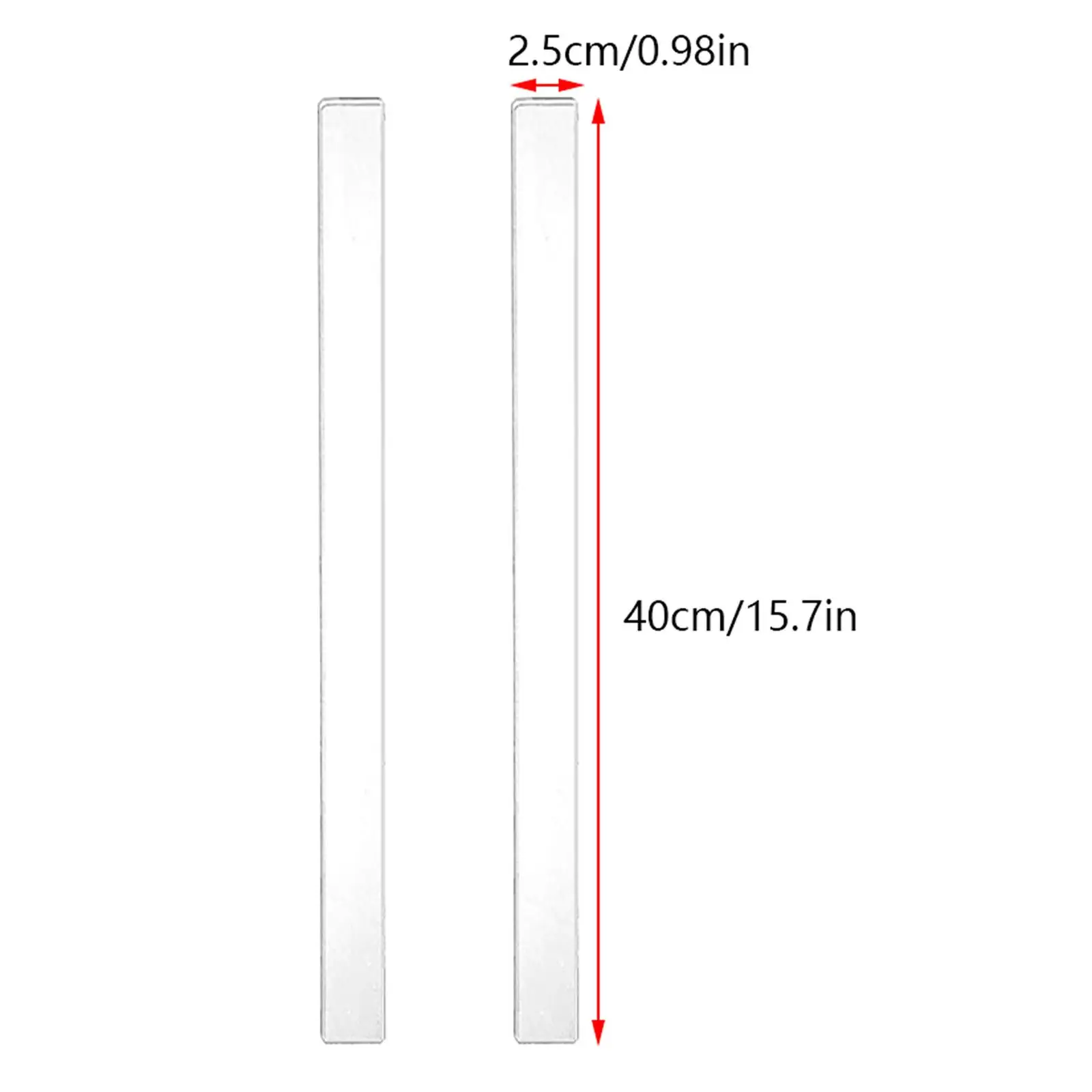 2 Pieces Rolling Pin Guides Acrylic Wear Resistant Balance Ruler Measuring Dough Strips for Noodles Cake Pizza Pies Making