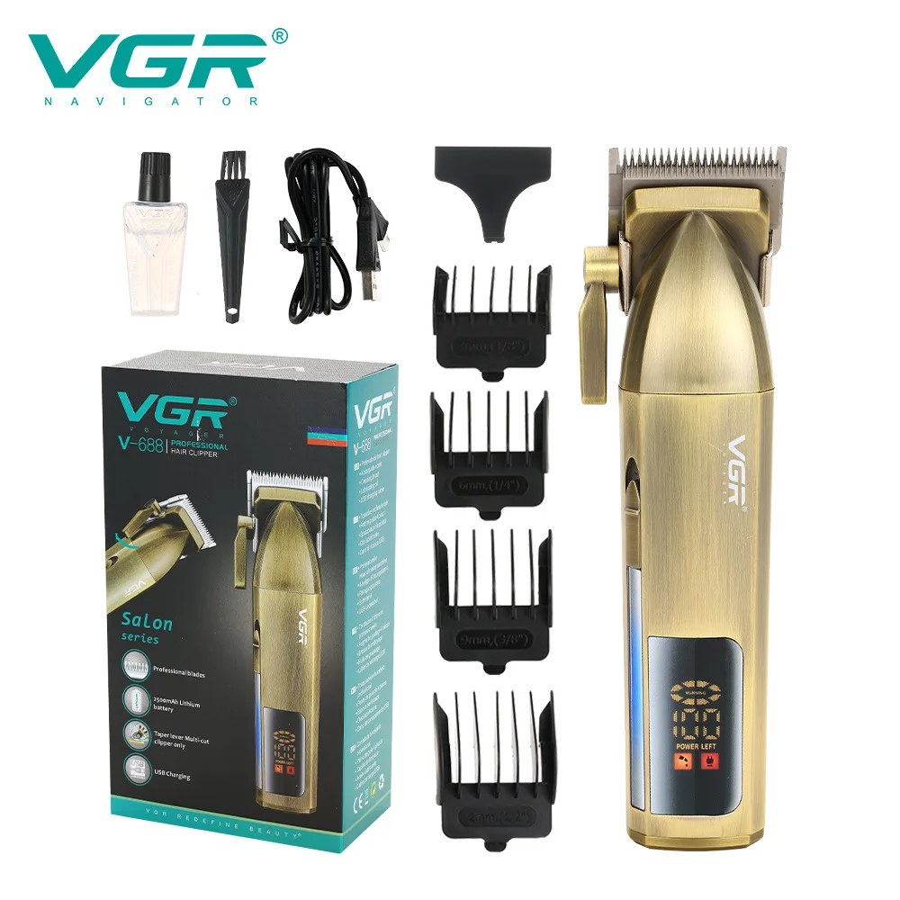 VGR V688 Hair Clipper Professional Personal Care Rechargeable LCD USB Speed Trimmer For Men Barber Haircut Salon Home Vgr 688 5