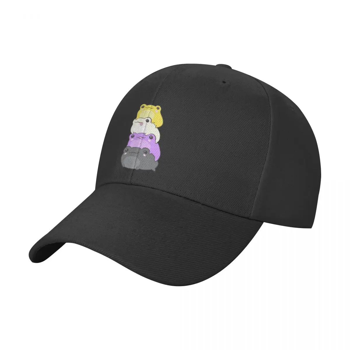 

Nonbinary Pride Frog - Cute Kawaii Aesthetic Frog - Subtle Non-Binary Enby NB Pride Flag Colors Frog Pile Baseball Cap