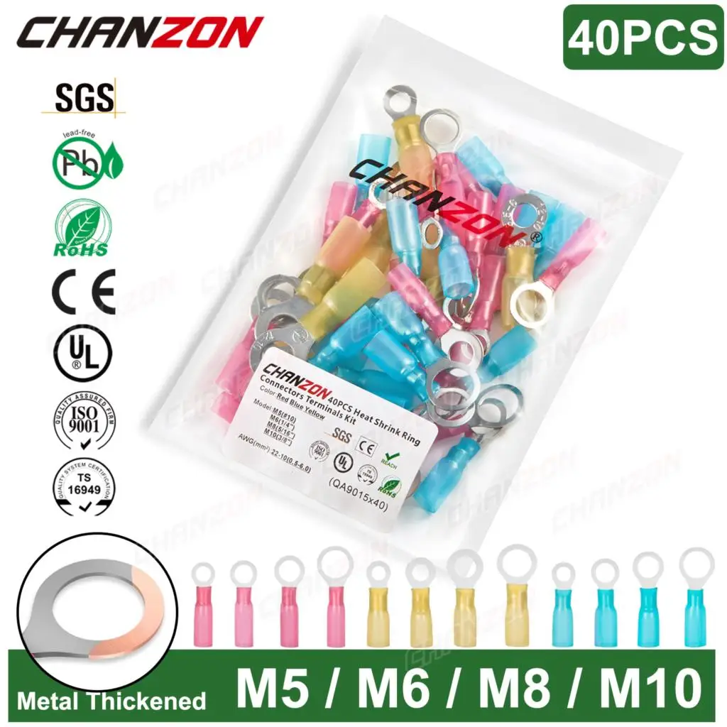 100 Pz Alette Anellocrimpatura Rosso Isolato GOUJON Dimensioni 5,3mm