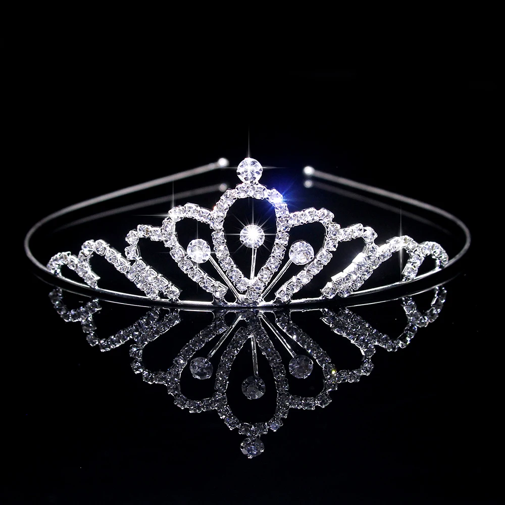 Hair Accessory Hair Headdress Bridal Headwear Hair Band Crown Jewelry Accessories AINAMEISI Exquisite Bride Crystal Love Headdress Female Children's Birthday Party Wedding Prom Crown Headdress Accessories