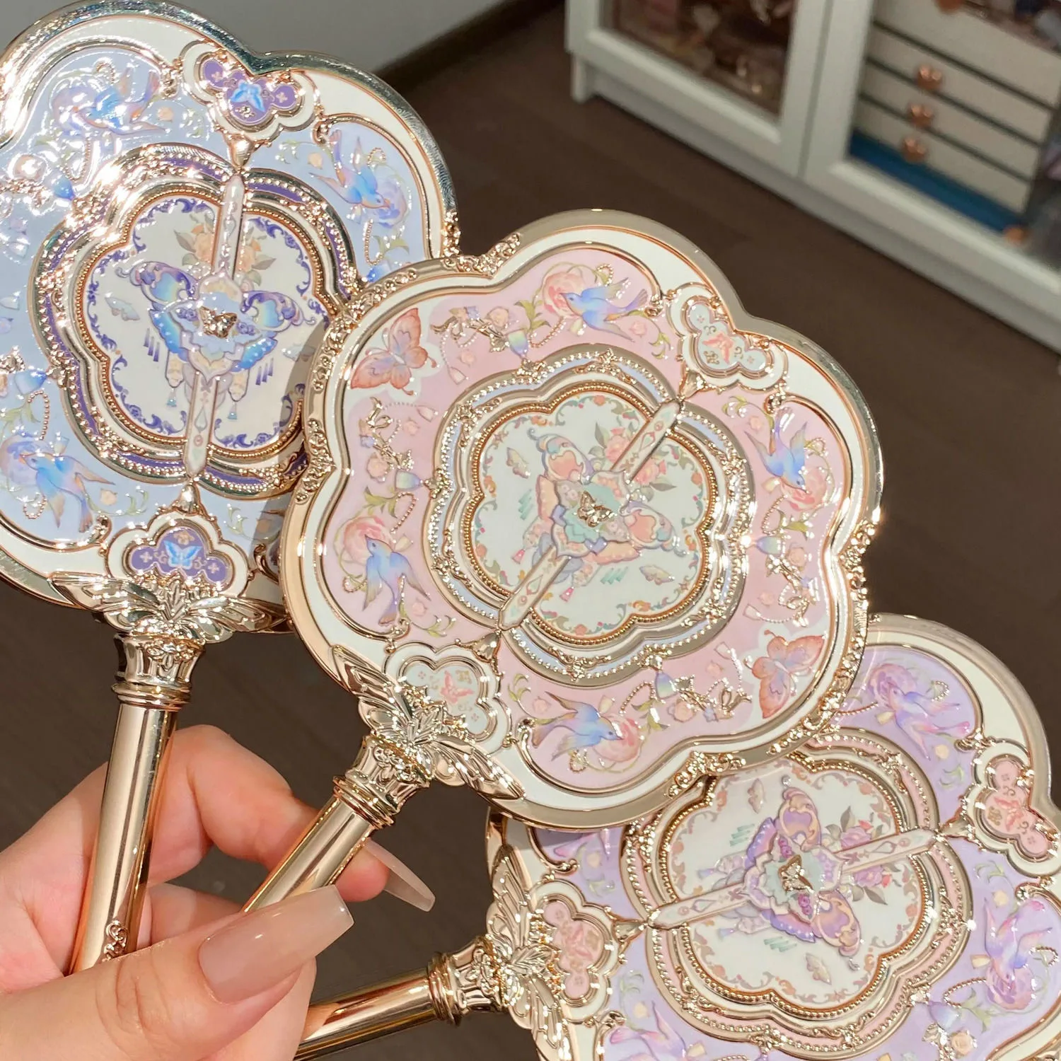 Makeup Mirror Flower Knows Butterfly Cloud Collar Collection Cosmetic Mirror