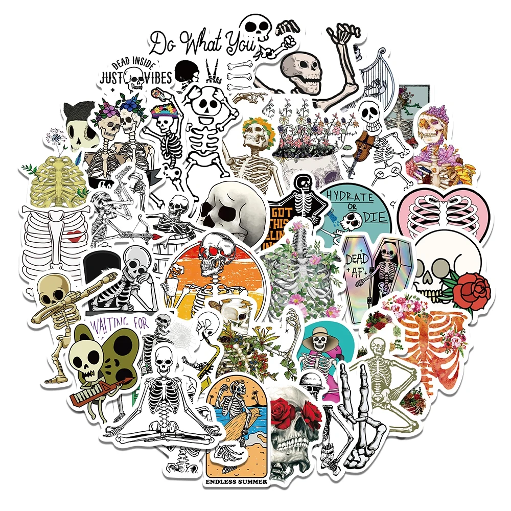 100 Autocollants Gothiques Et Graffiti – Décorations Imperméables Pour Guitare, Skate, Valise, Téléphone – Style Unique Et Tendance