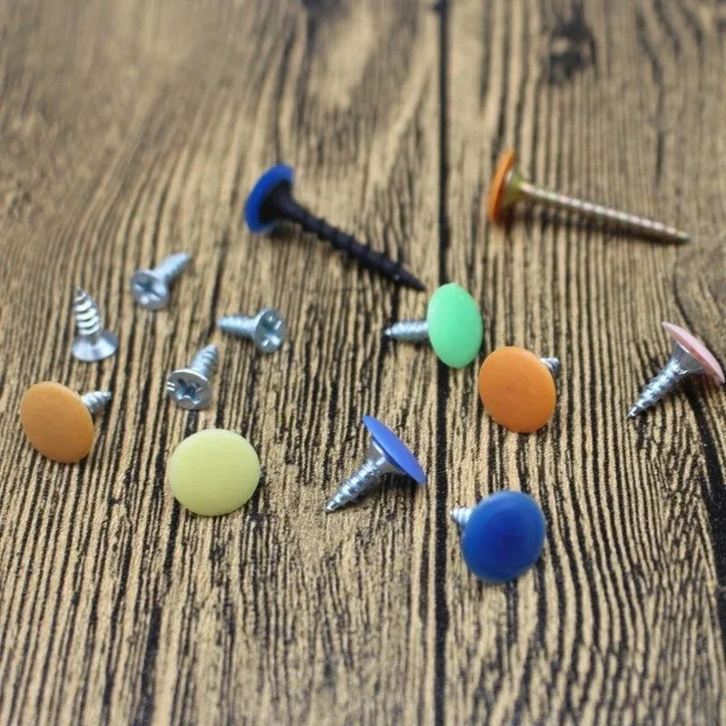 100 Pcs/bag Plastic Nuts Bolts Covers Exterior Protective Caps Practical Self-tapping Screws Decor Cover Furniture Hardware