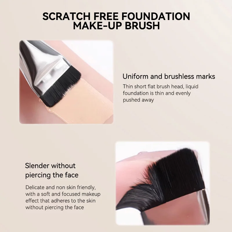 GECOMO two-headed one-word foundation brush, no foundation, no trace light mask brush, fast powder on makeup, beauty tools 5