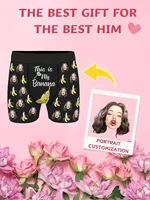 Custom Personalized Photo Men's Underwear Face Photo Boxer Briefs Novelty Print Men's Underwear Valentine's Day Gift for Husband 1