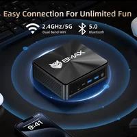 Mini PC BMAX B5 A Pro, processeur AMD Ryzen 7 5700U, carte graphique AMD Radeon, 16 Go de RAM (compatible jusqu'à 64 Go), DDR4, SSD NVMe 512 Go, Windows 11, WiFi. 3
