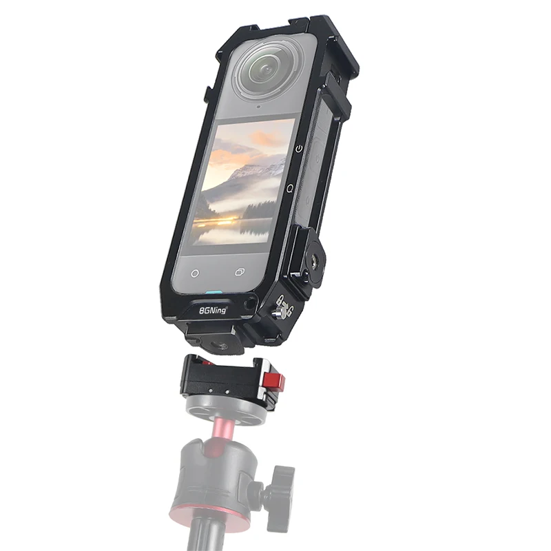 Für Insta360 X4 Aluminium Schutz Käfig Schnell Installieren Kalten Schuh Montieren 1/4 Faltbare Adapter Radfahren Action Kamera Stativ Halter – Detail 17