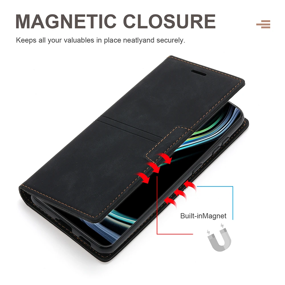 Wallet Leather Anti-fall Case For Sony Xperia 1 ii 2 5 8 10 iii Phone Cover For iPhone SE 6 6S 7 8 X XR XS 11 12 13 Pro Max
