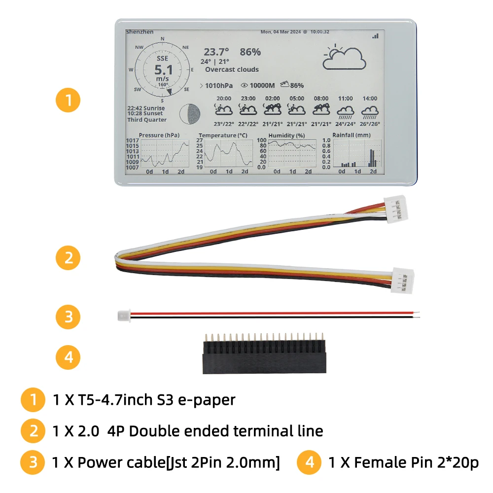 ตัวเลือกสินค้า โมดูลจอภาพ E-Paper 4.7 นิ้ว สำหรับโปรเจกต์ IoT