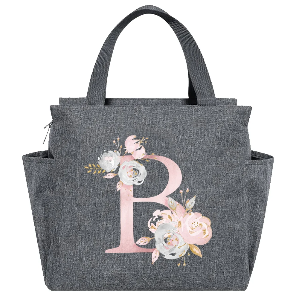 Insulated Canvas Lunch Tote - Thermal Food Picnic Bag