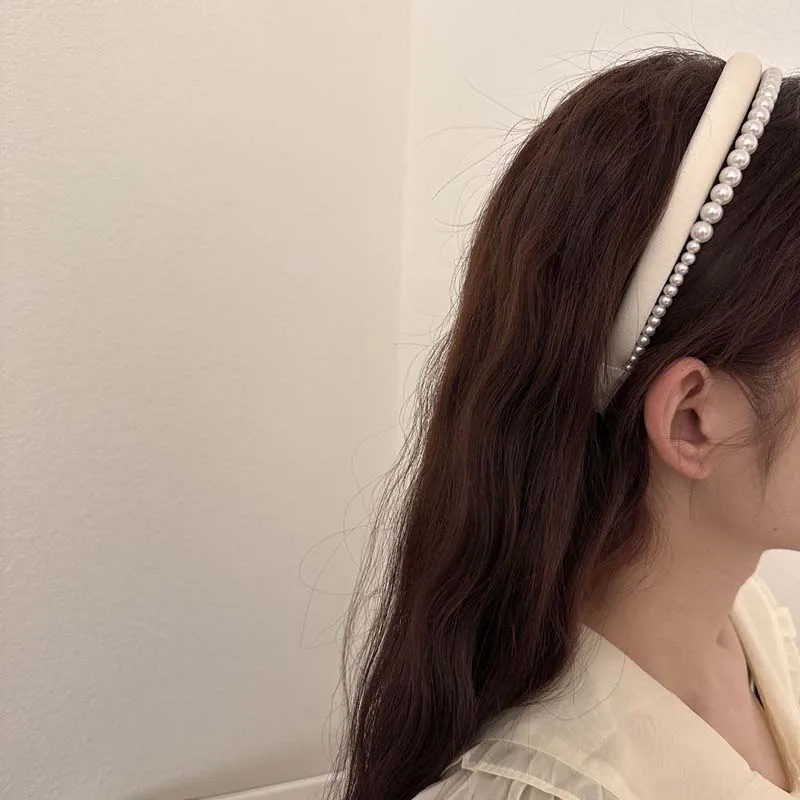 ポライトパールヘアバンド（ブラック） Hair Pearl Hoop Headband | Twist Headband Pearls | Pearl