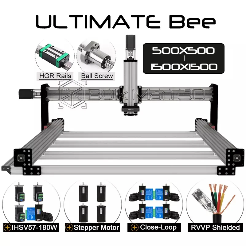 20%off ULTIMATE Bee CNC Mechanical Kit Super Mute Series Upgrade Ball Screw Drive 4 Axis Engraving Machine BulkMan 3D