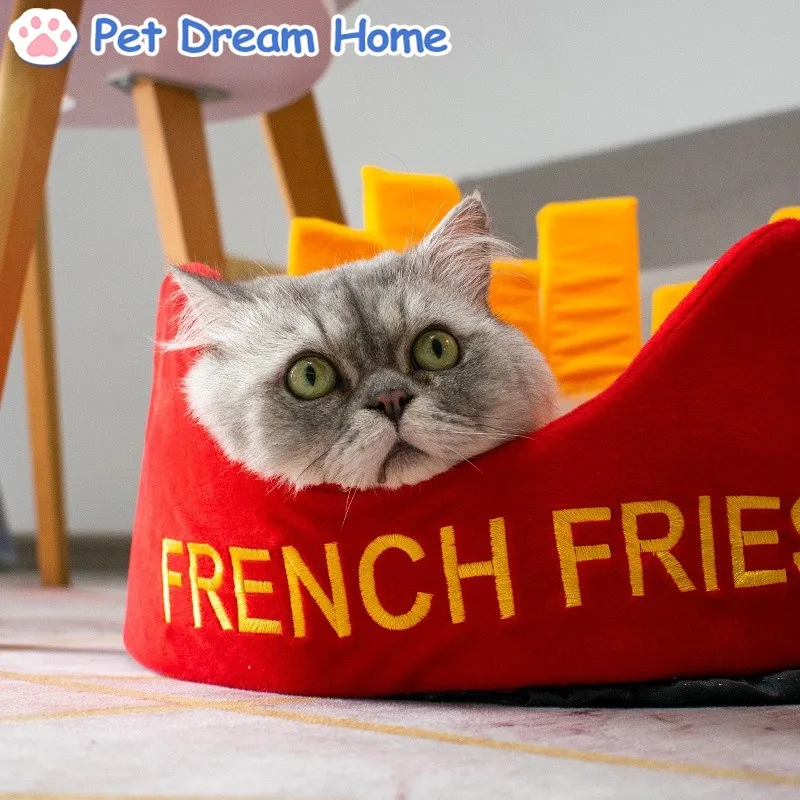 Deep Sleep Comfort In Winter Cat Bed Hamburg Iittle Basket Small Dog House Pets Tent Cozy Cave Nest Indoor Cama Gato Products